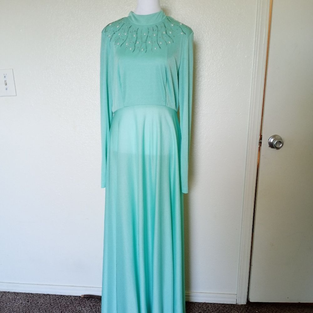 70s beaded maxi dress
